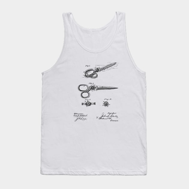 Scissors VINTAGE PATENT DRAWING Tank Top by skstring